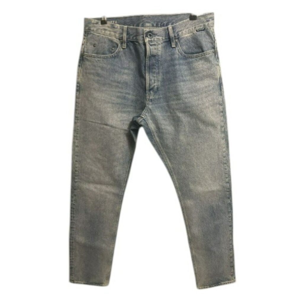 G-Star RAW Men’s Blue Denim Jeans Straight Taper Fit Classic 5-Pocket Style